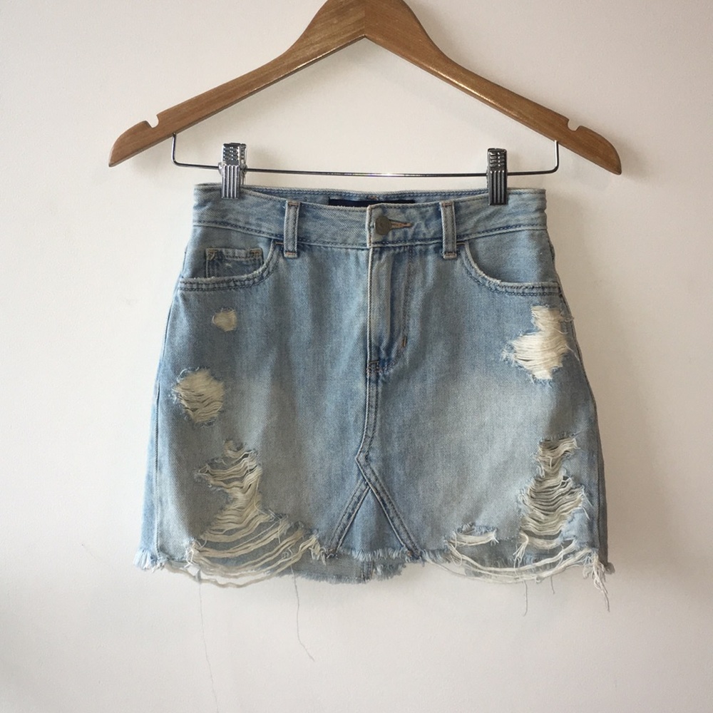 Ultra High Rise Denim Skirt
